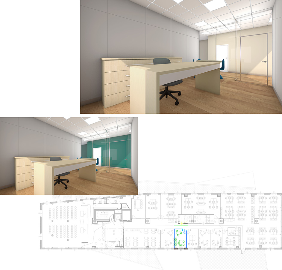 Progettazione architettonica edilizia sanitaria - Agorà Soluzioni - Uffici amministrativi e direzionali Synlab - Monza 